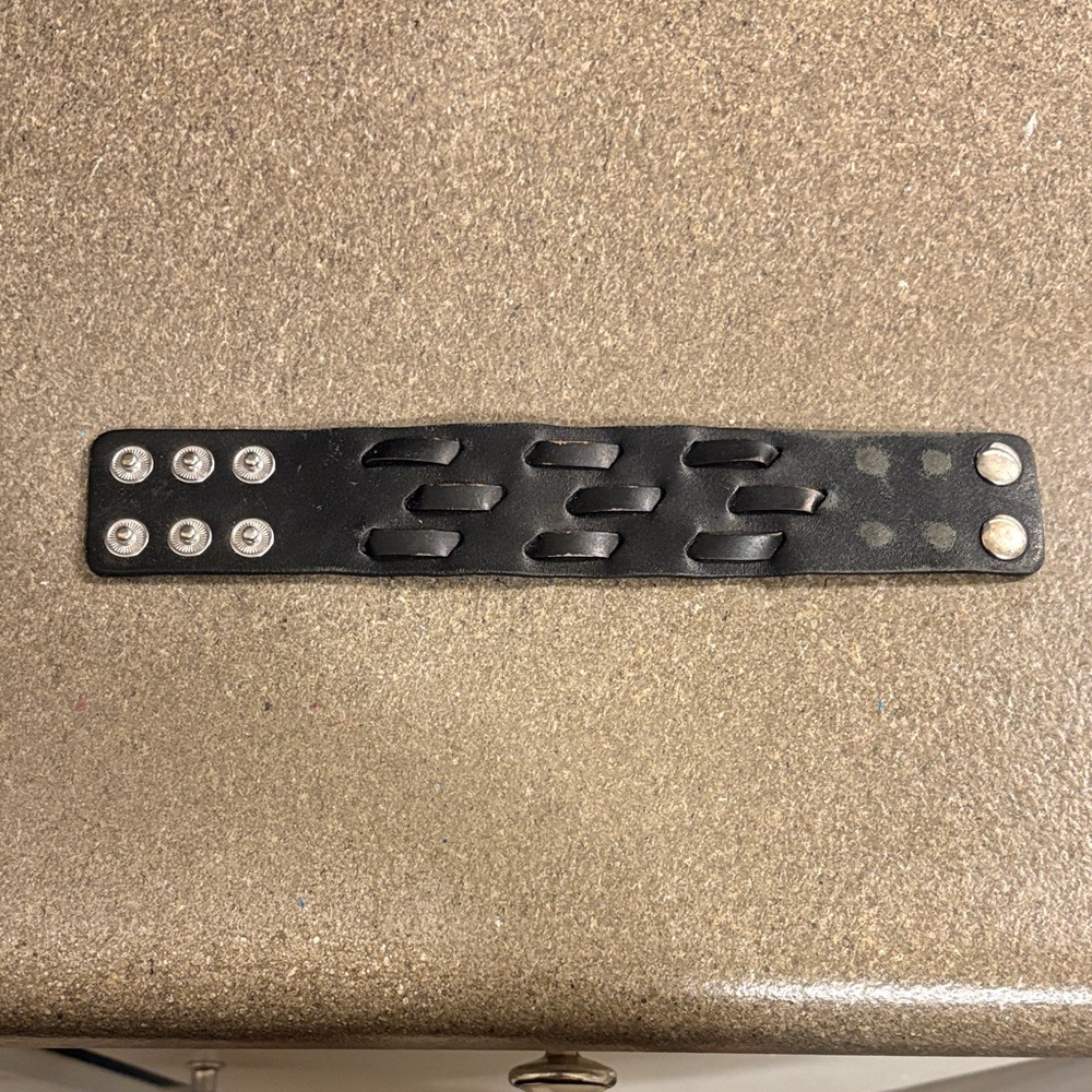 Black Leather Snap Bracelet